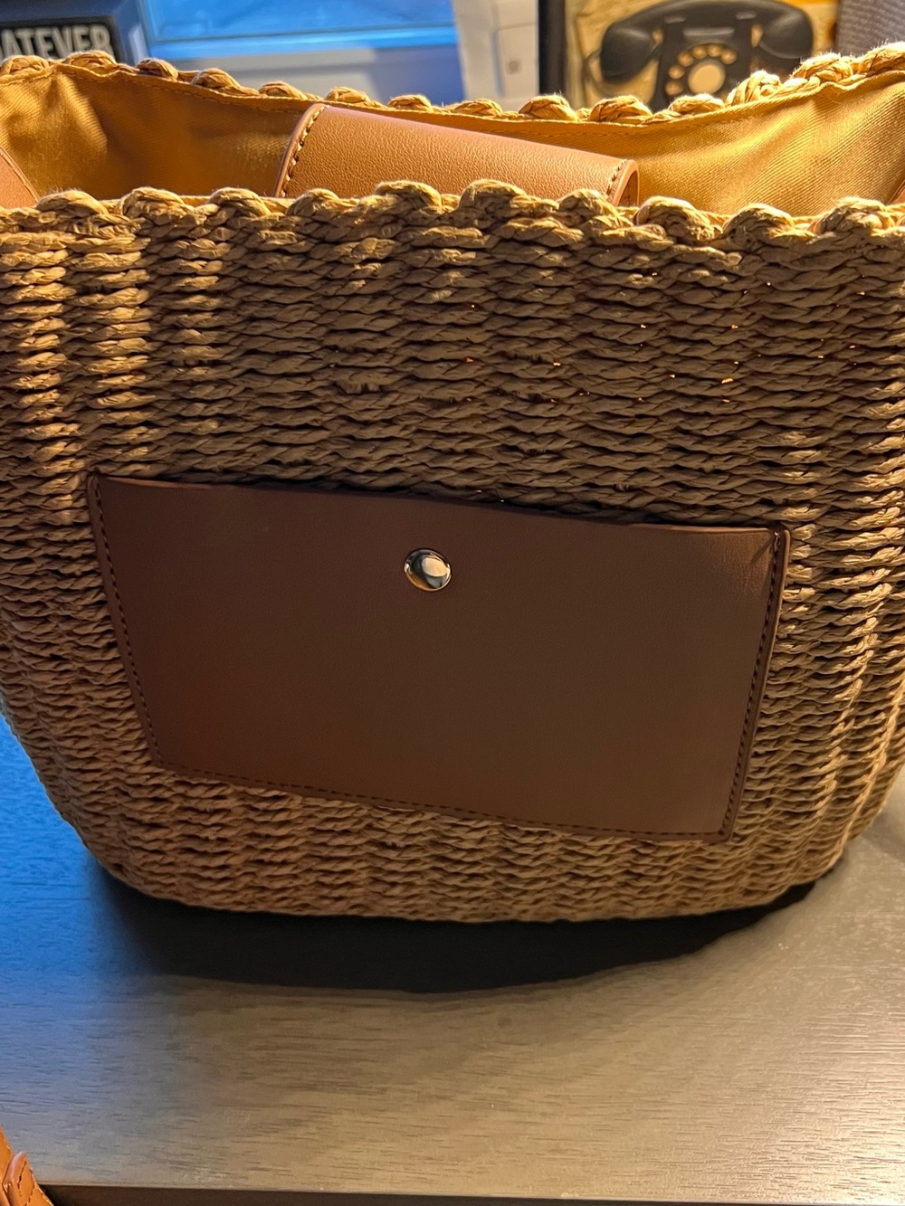 Woven Crossbody Bag in Tan and Brown - Picture 7 of 9